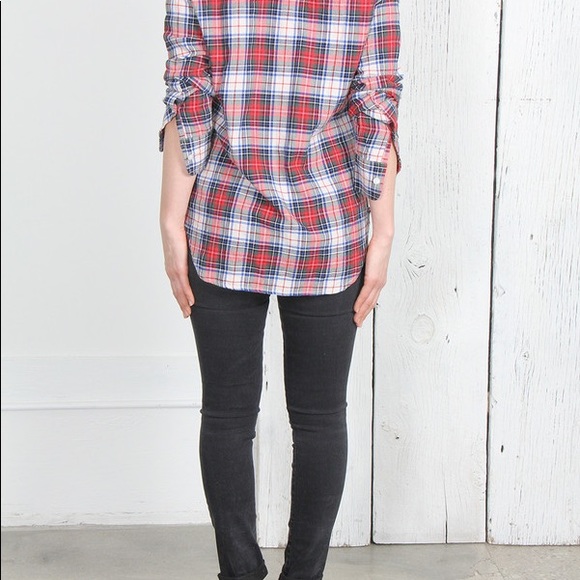 R13 Zipper Back Plaid Japanese Fabric Shirt. Small - Picture 6 of 11